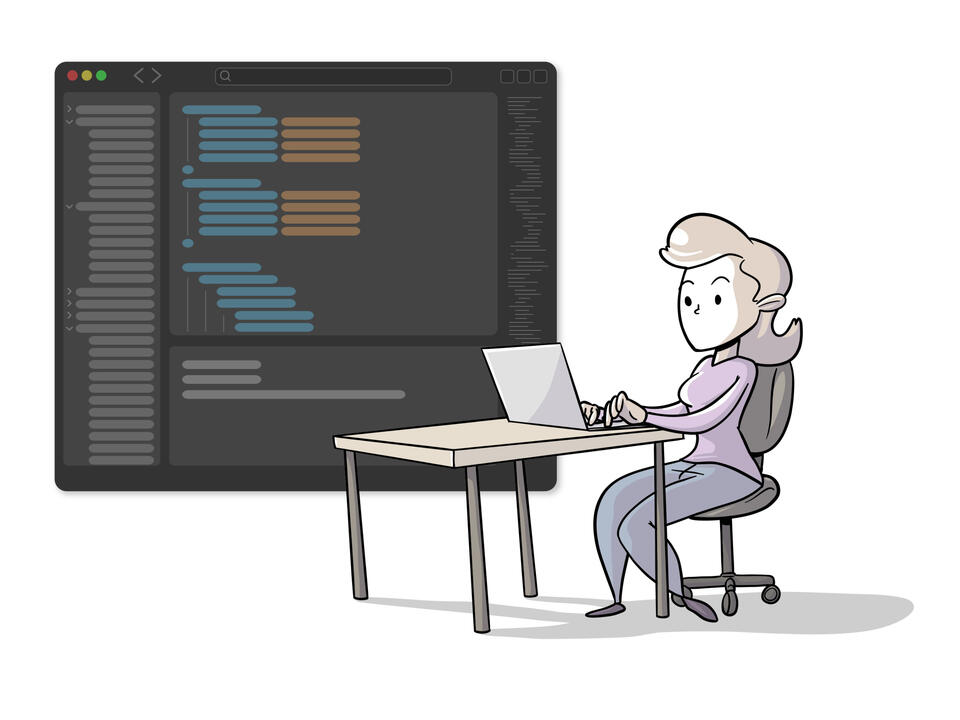 Illustration - working woman